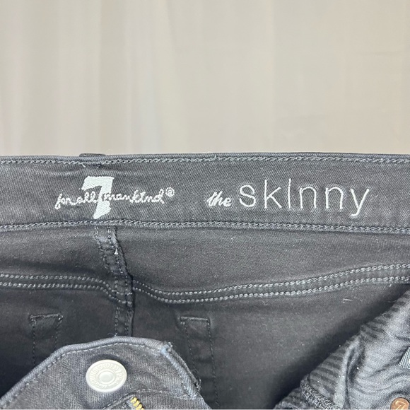 7 For All Mankind The Skinny Jeans Black 28" - Picture 10 of 10